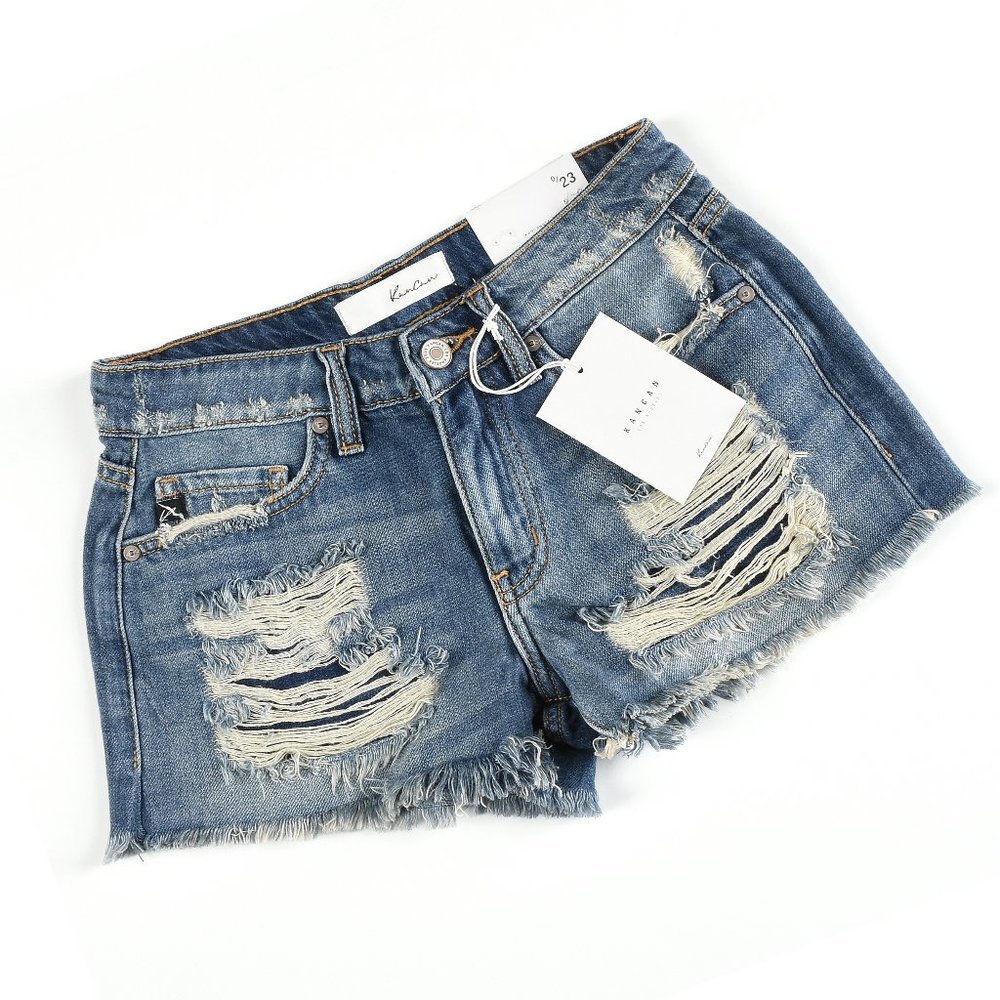 KanCan Gizelle Mid Rise Boyfriend Shorts